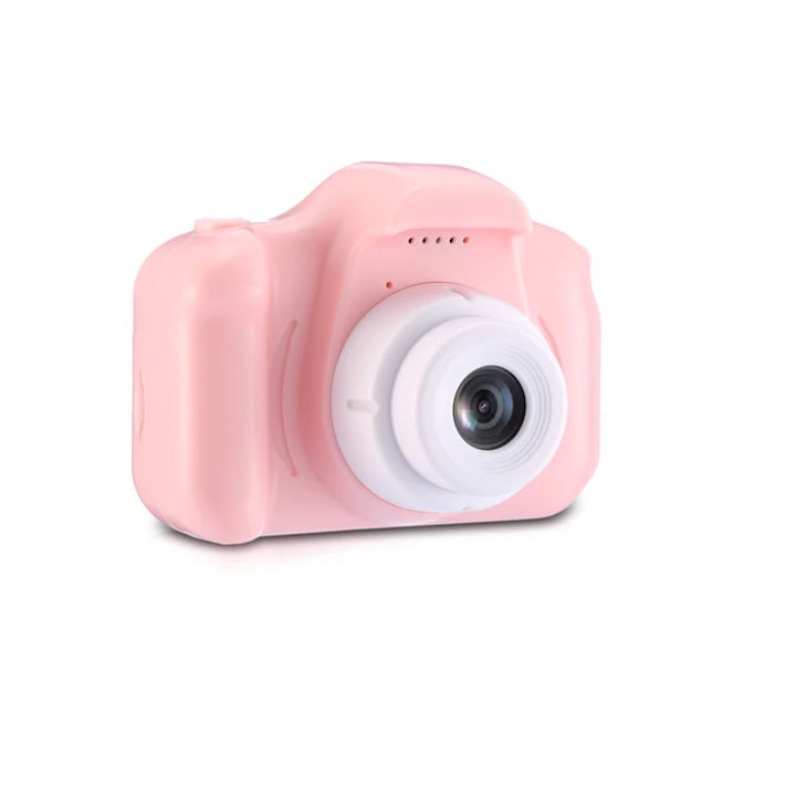 Детски фотоапарат за снимки и видео, слот за SD карта, розов