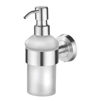 dispenser de sapun cu suport pentru perete amare sticla rotund alb argintiu imagen 35_0_
0
