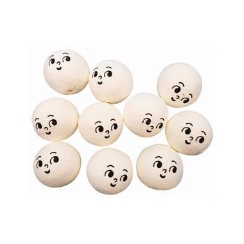 Set 10 bilute albe, usoare 3 cm - cu desen smiley Set 10 bilute albe, usoare 3 cm - cu desen smiley