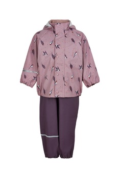 CeLaVi, Set de jacheta impermeabila si pantaloni, violet, lila, gri, 120 CM CeLaVi, Set de jacheta impermeabila si pantaloni, violet, lila, gri, 120 CM