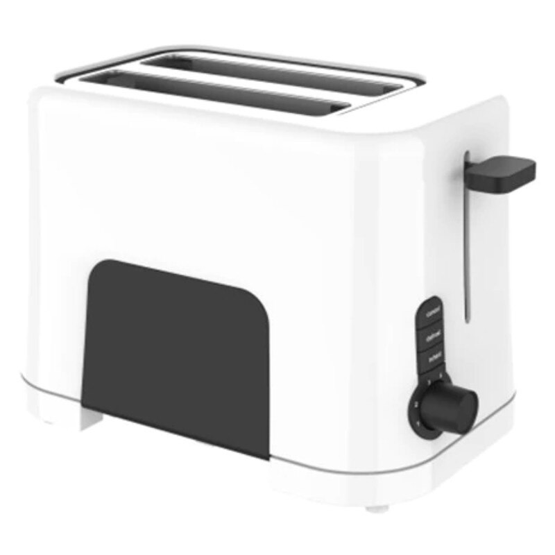 Prajitor de paine, 850 W, 2 felii, functie decongelare, functie reincalzire, 7 trepte putere, alb si negru