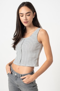 LTB, Top crop Fomite, Alb/Negru LTB, Top crop Fomite, Alb/Negru