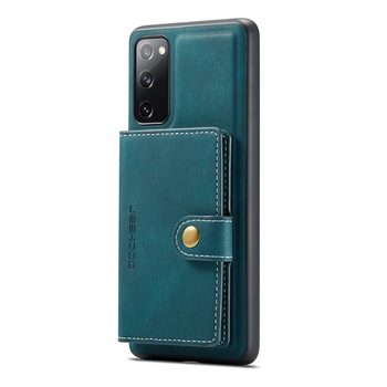 Husa pentru Samsung Galaxy S20 FE, piele cu textura moale, back cover, mini portofel detasabil, CaseMe, Albastru
