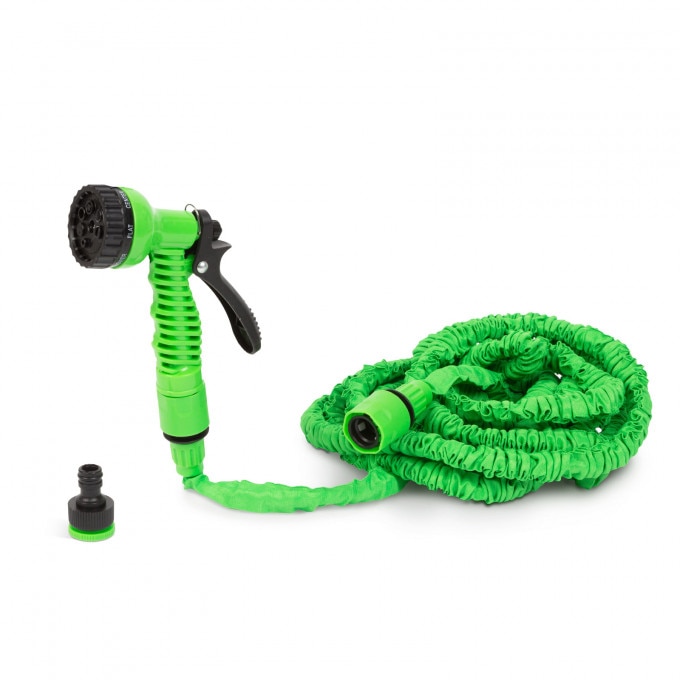 Set pentru stropit Garden of Eden 11348D, furtun textil flexibil 15 m, pistol de pulverizat 7 in 1, racorduri