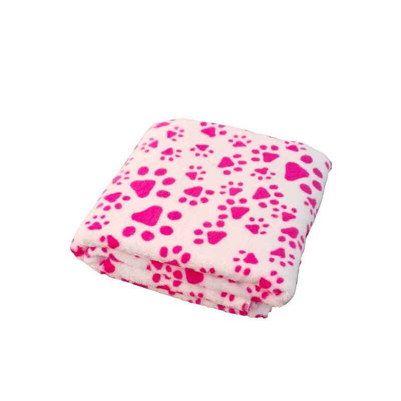 Paturica plus, alba cu labute roz, 80 x 90 cm