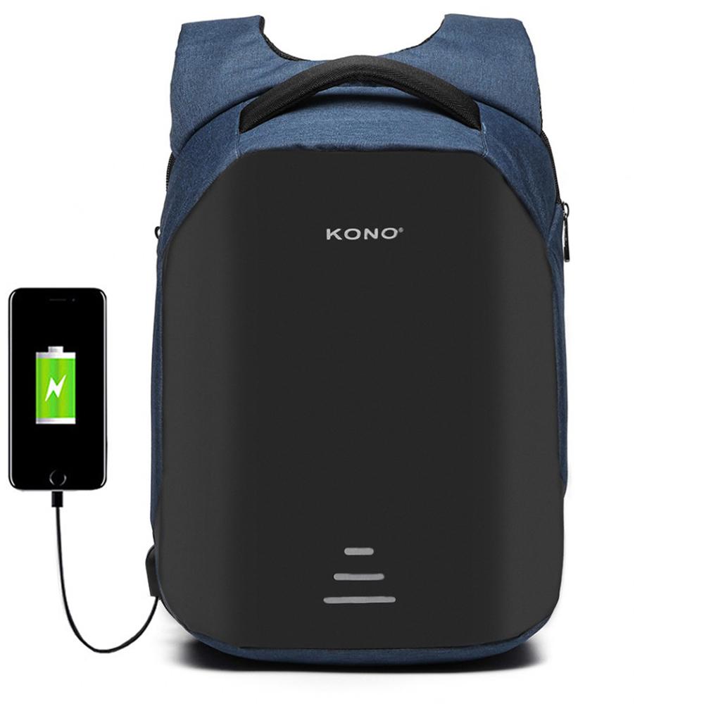 Rucsac barbati Smart laptop Antonio, Negru/Bleumarin