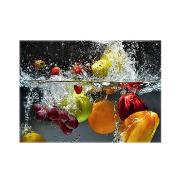 Panou decorativ sticla bucatarie securizata Saint Gobain Glass, imprimata 90x65cm, protectie antistropire pentru aragaz, Ambra Deco, Fructe sub apa Panou decorativ sticla bucatarie securizata Saint Gobain Glass, imprimata 90x65cm, protectie antistropire pentru aragaz, Ambra Deco, Fructe sub apa