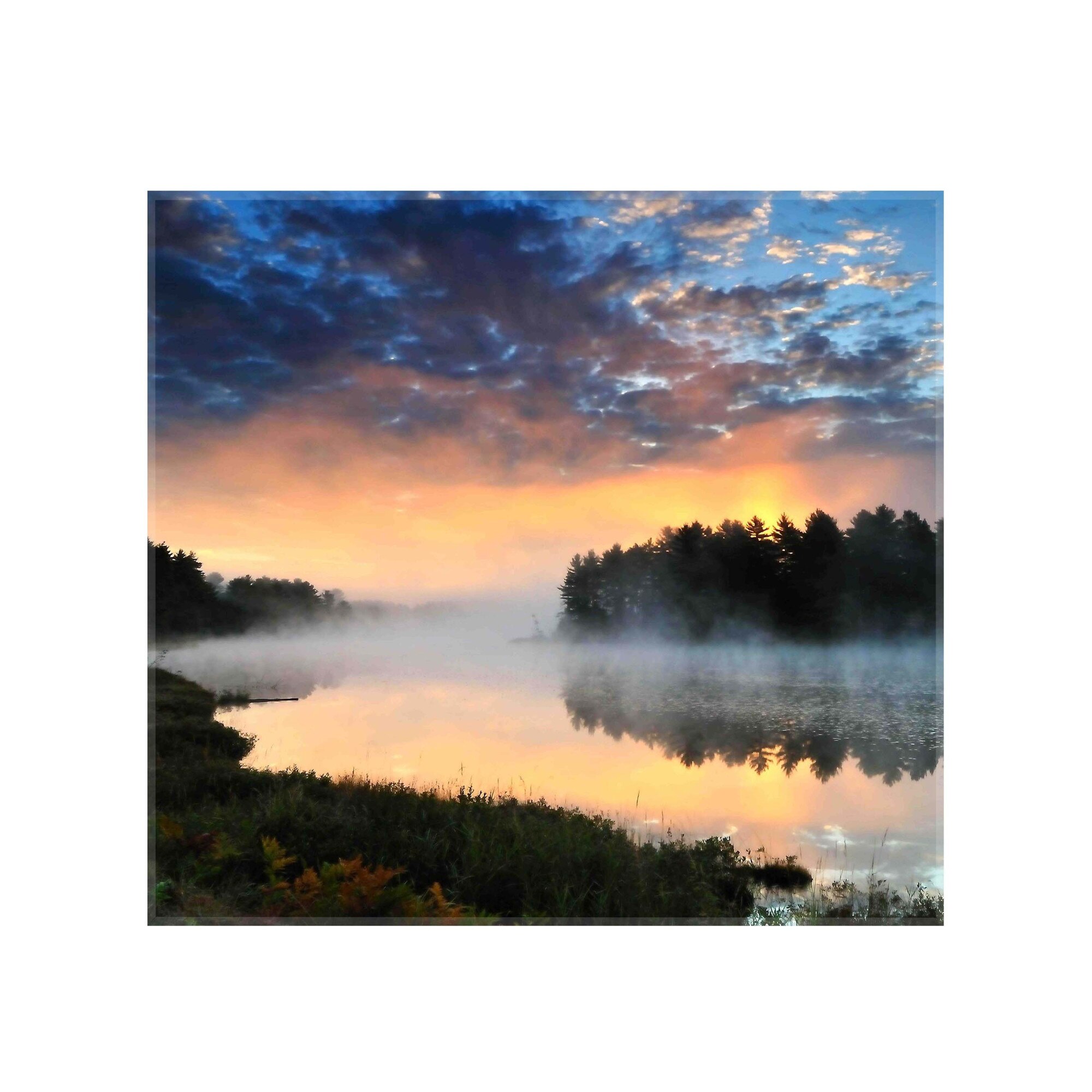 Panou decorativ sticla bucatarie securizata Saint Gobain Glass, imprimata 65x60cm, protectie antistropire pentru aragaz, Ambra Deco, Lac