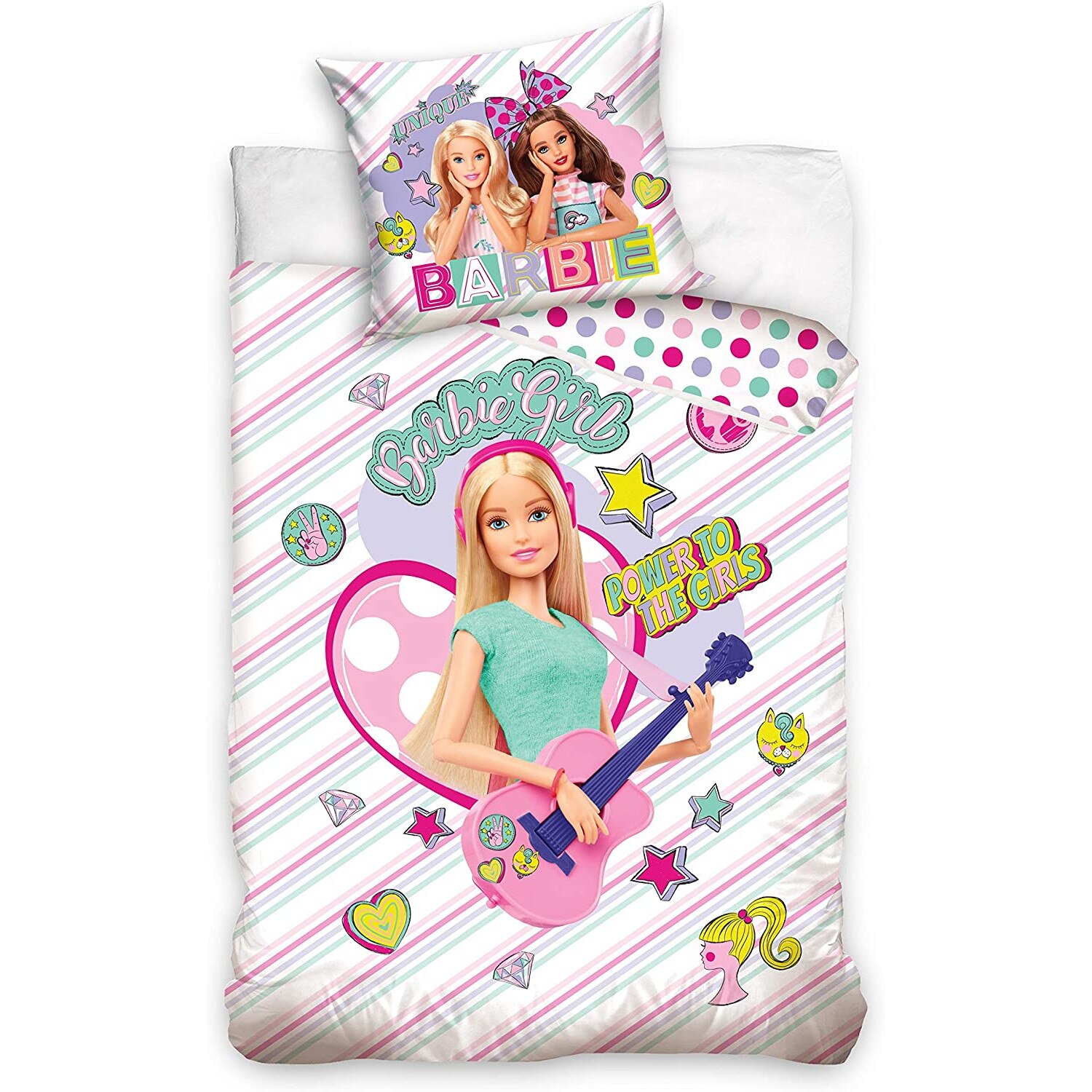 Lenjerie pat 2 piese Barbie 160x200 cm BARB202005