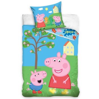 Lenjerie pat Purcelusa Peppa 140x200 cm PP192021-PP Lenjerie pat Purcelusa Peppa 140x200 cm PP192021-PP