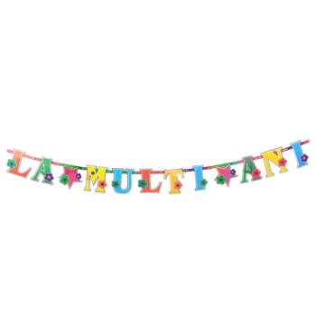 Banner litere din carton colorat, La Multi Ani, 2 m Banner litere din carton colorat, La Multi Ani, 2 m