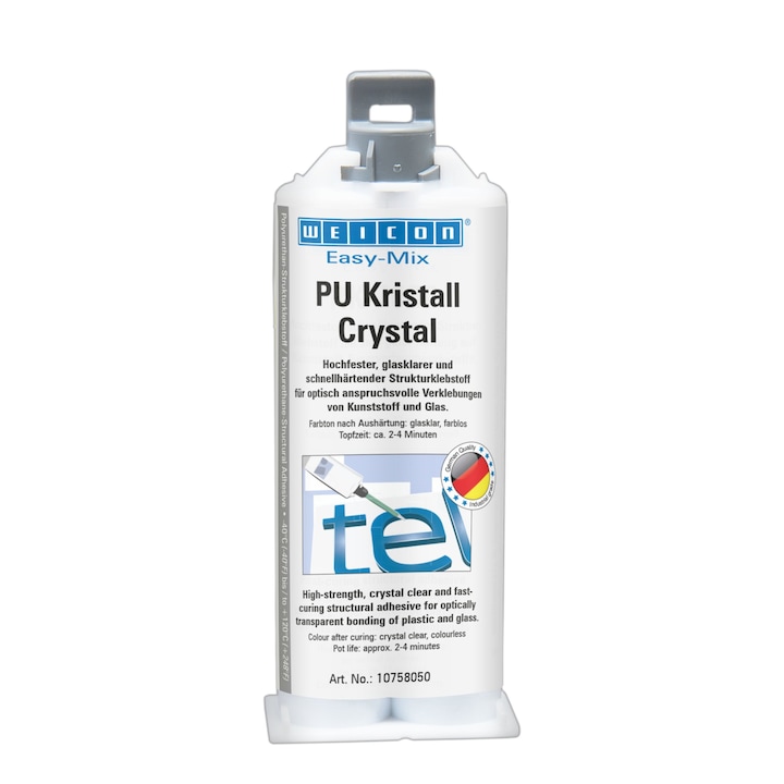 Adeziv transparent structural foarte rezistent, Easy Mix PU Cristal, 50 ml, Weicon