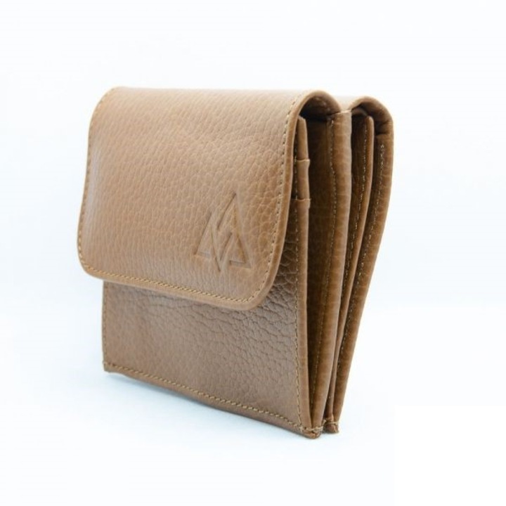 Portofel din piele Bought, VRH, Piele naturala, Maro