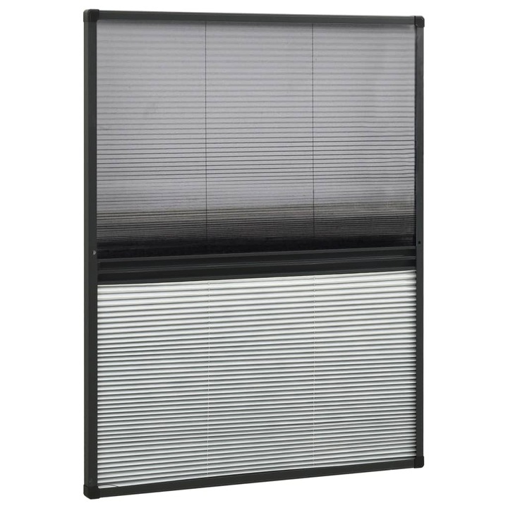 Plasa de insecte cu umbrar pentru fereastra, vidaXL, Aluminiu-fibra de sticla, 80 x 100 cm, Antracit