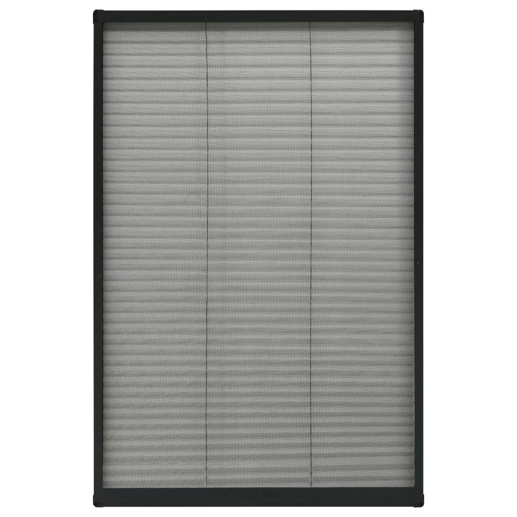 Ecran plasa pentru fereastra tip plisse vidaXL, Fibra de sticla, 80 x 160 cm, Antracit/Negru