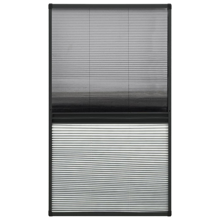 vidaXL antracitszürke fekete alumínium pliszé ablakszúnyogháló árnyékolóval 80 x 160 cm