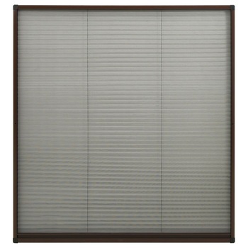 Ecran plasa pentru fereastra tip plisse vidaXL, Fibra de sticla, 130 x 100 cm, Maro/Negru Ecran plasa pentru fereastra tip plisse vidaXL, Fibra de sticla, 130 x 100 cm, Maro/Negru