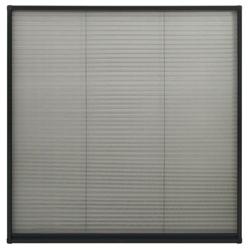 Ecran plasa pentru fereastra tip plisse vidaXL, Fibra de sticla, 120 x 120 cm, Antracit/Negru Ecran plasa pentru fereastra tip plisse vidaXL, Fibra de sticla, 120 x 120 cm, Antracit/Negru