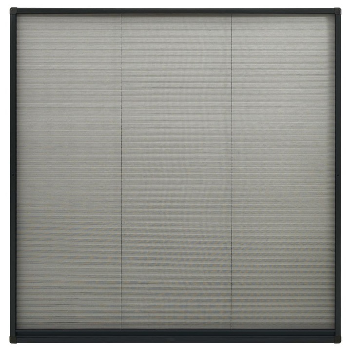vidaXL antracitszürke fekete alumínium pliszé ablakszúnyogháló 120 x 120 cm