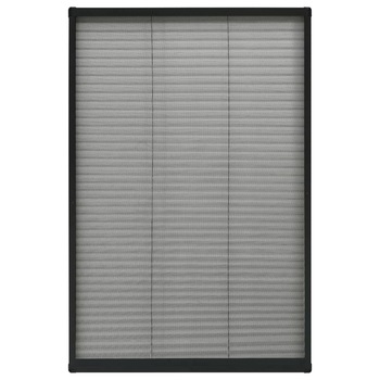 Ecran plasa pentru fereastra tip plisse vidaXL, Fibra de sticla, 60 x 160 cm, Antracit/Negru Ecran plasa pentru fereastra tip plisse vidaXL, Fibra de sticla, 60 x 160 cm, Antracit/Negru