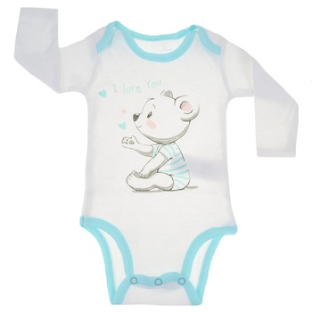 Body cu maneca lunga pentru baieti E Plus M 51013137, Alb Body cu maneca lunga pentru baieti E Plus M 51013137, Alb