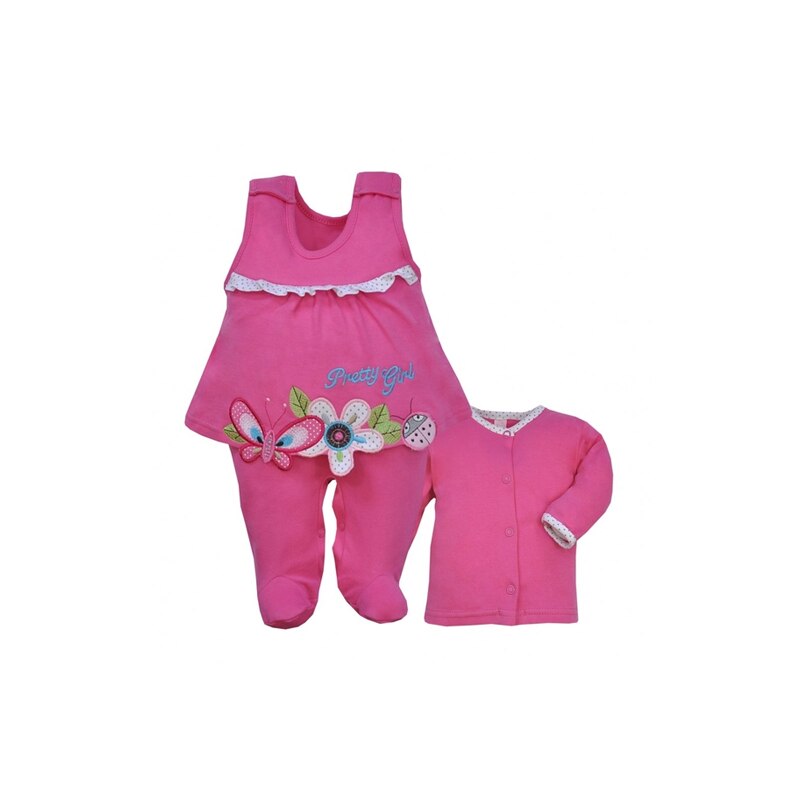 Compleu 2 piese salopeta si bluza pentru fete Koala Rusalka 03-829F, Fucsia, 80