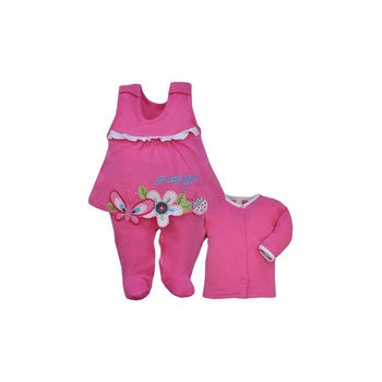 Compleu 2 piese salopeta si bluza pentru fete Koala Rusalka 03-829F, Fucsia, 80 Compleu 2 piese salopeta si bluza pentru fete Koala Rusalka 03-829F, Fucsia, 80