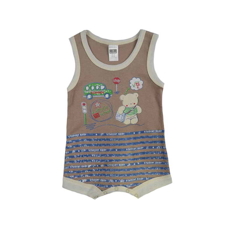 Salopeta de vara pentru baieti Mini Junior 56-18, Maro, 56 cm