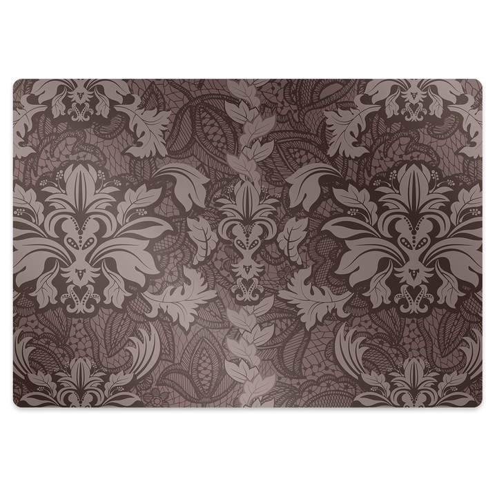 Covor pentru scaun de birou, PVC, model in stil damasc, Roz, 140 cm x 100 cm, 010250310030100030285