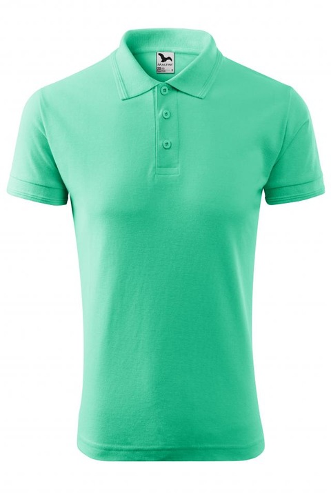 Férfi póló Pique Polo, mentazöld, L-es méret