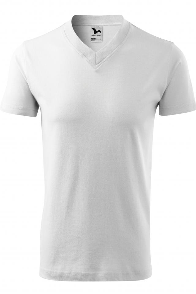 Tricou unisex V-neck, Alb