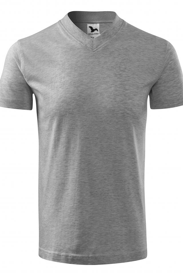 Tricou unisex V-neck, Gri inchis