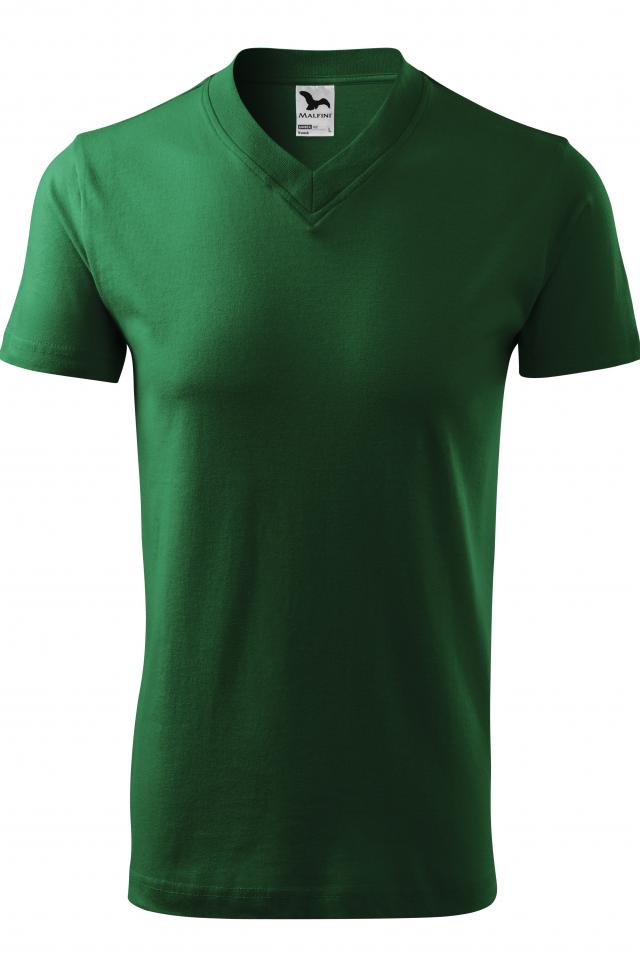 Tricou unisex V-neck, Verde sticla