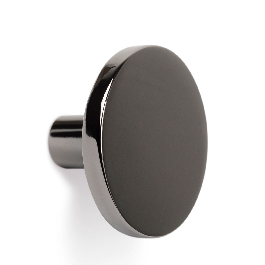 Buton pentru mobila Como Big, nichel negru lustruit, D:41 mm