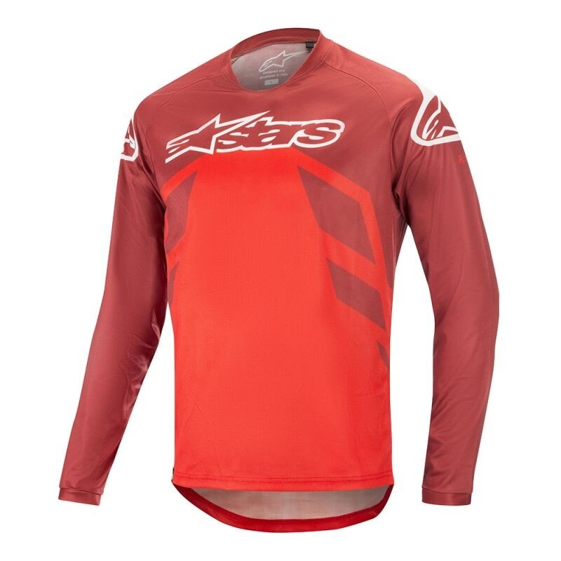Tricou Alpinestars Racer V2 LS Burgundy/Red/White