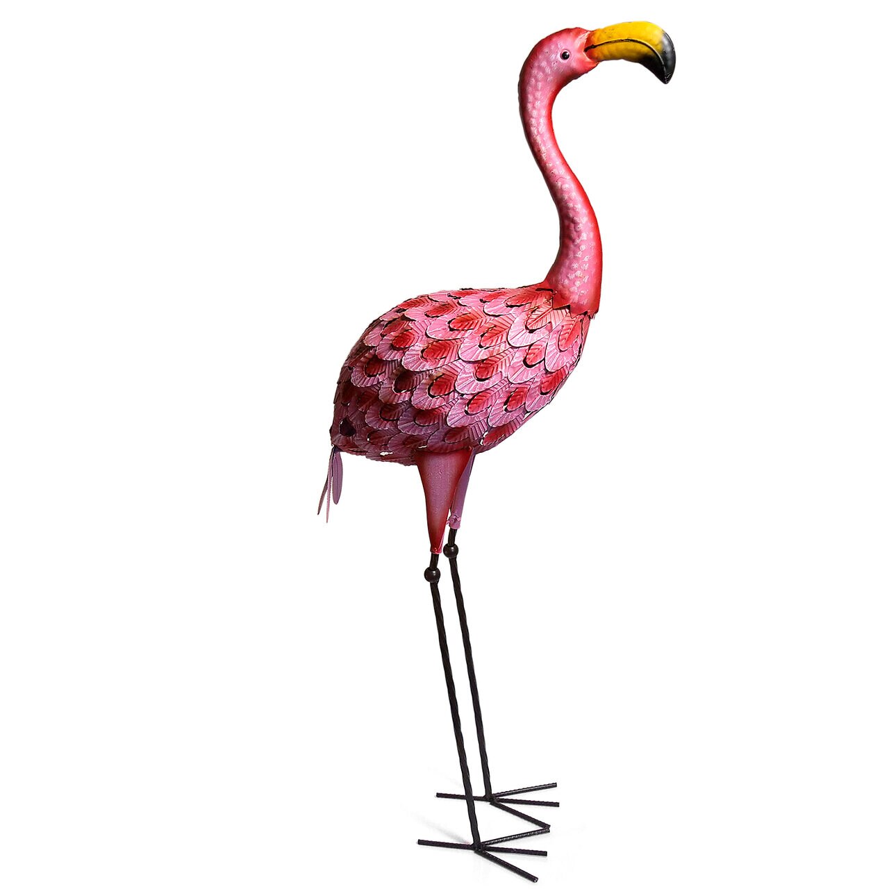 Decoratiune gradina, metalica, flamingo, 20x30x95 cm