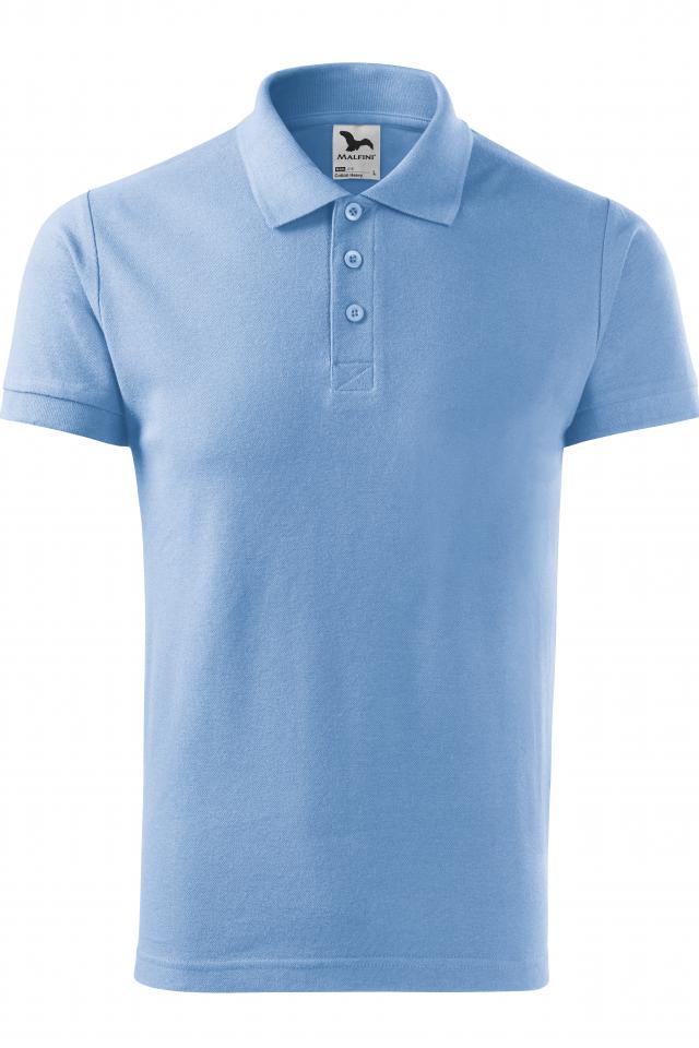 Tricou polo pentru barbati Cotton Heavy, Albastru deschis