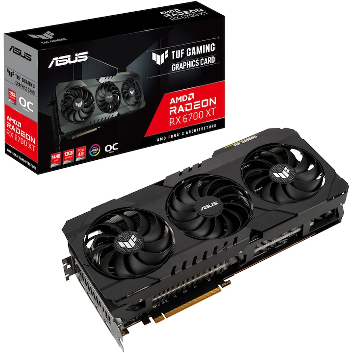 Видео карта ASUS TUF Gaming Radeon™ RX 6700 XT OC, 12GB GDDR6, 192-bit