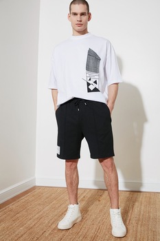 trendyol pantaloni scurti regular fit cu snur negru imagen 19_1_
0