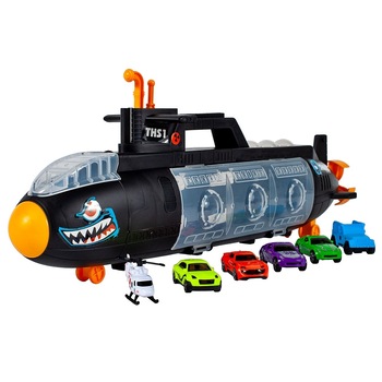 Submarin Portabil in forma de Rechin, Multifunctional, MalPlay cu 6 Masinute si 1 Elicopter Submarin Portabil in forma de Rechin, Multifunctional, MalPlay cu 6 Masinute si 1 Elicopter