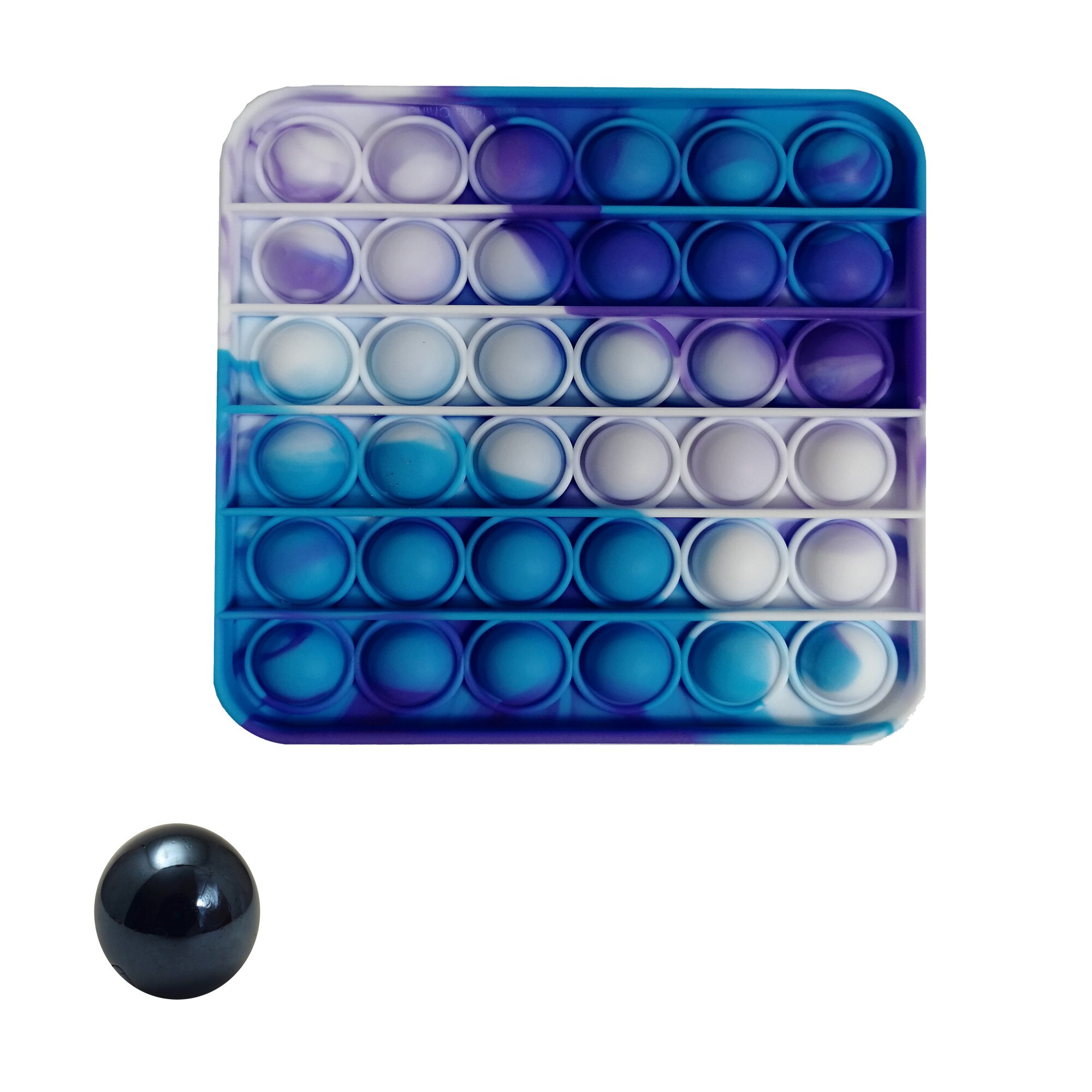 Jucarie antistres, Pop it, silicon, forma patrata, 13 cm, multicolor