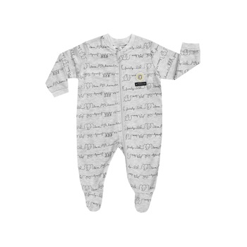 Pijama tip salopeta, intreaga cu talpa, bumbac 100%, baieti, Gri, Affection, marime 56 Pijama tip salopeta, intreaga cu talpa, bumbac 100%, baieti, Gri, Affection, marime 56