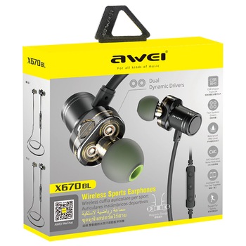 Casti wireless X670BL, Awei, Bluetooth 4.2, Negru Casti wireless X670BL, Awei, Bluetooth 4.2, Negru