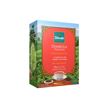 Ceai Negru Dimbula Passion, Dilmah, Cutie Carton, Frunze, 90 g Ceai Negru Dimbula Passion, Dilmah, Cutie Carton, Frunze, 90 g