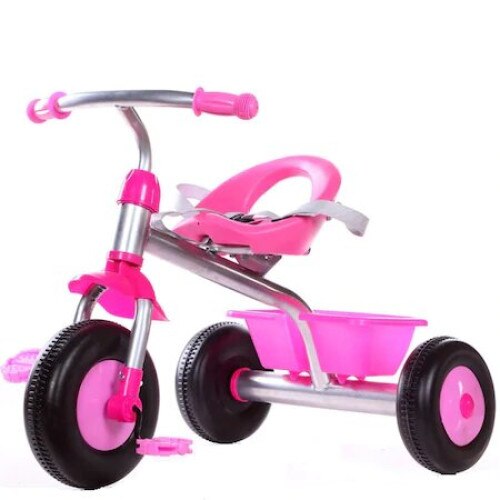 Tricicleta copii, roz, cadru metalic +2ani eMAG.ro