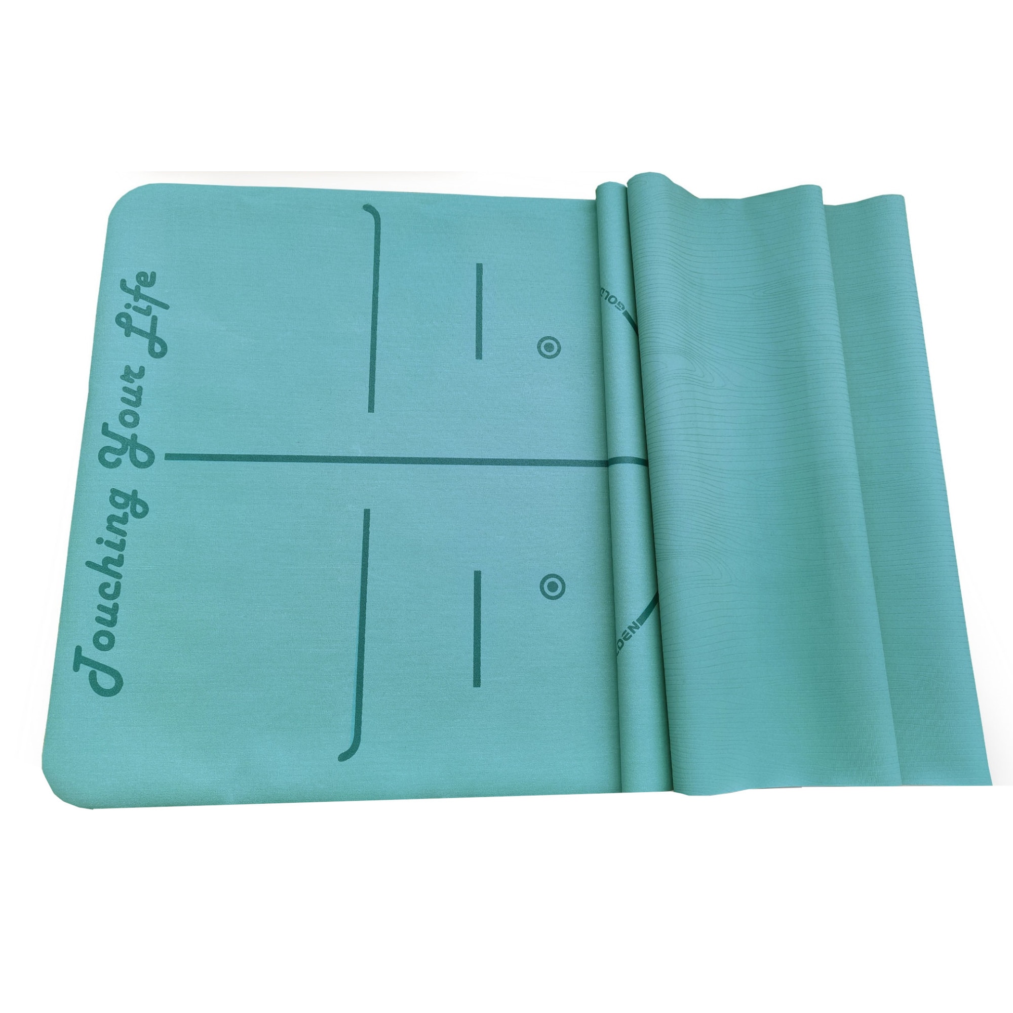 Covoras pentru yoga Golden, 1 mm, Cauciuc, Pliabil, 183 x 61 cm, Albastru