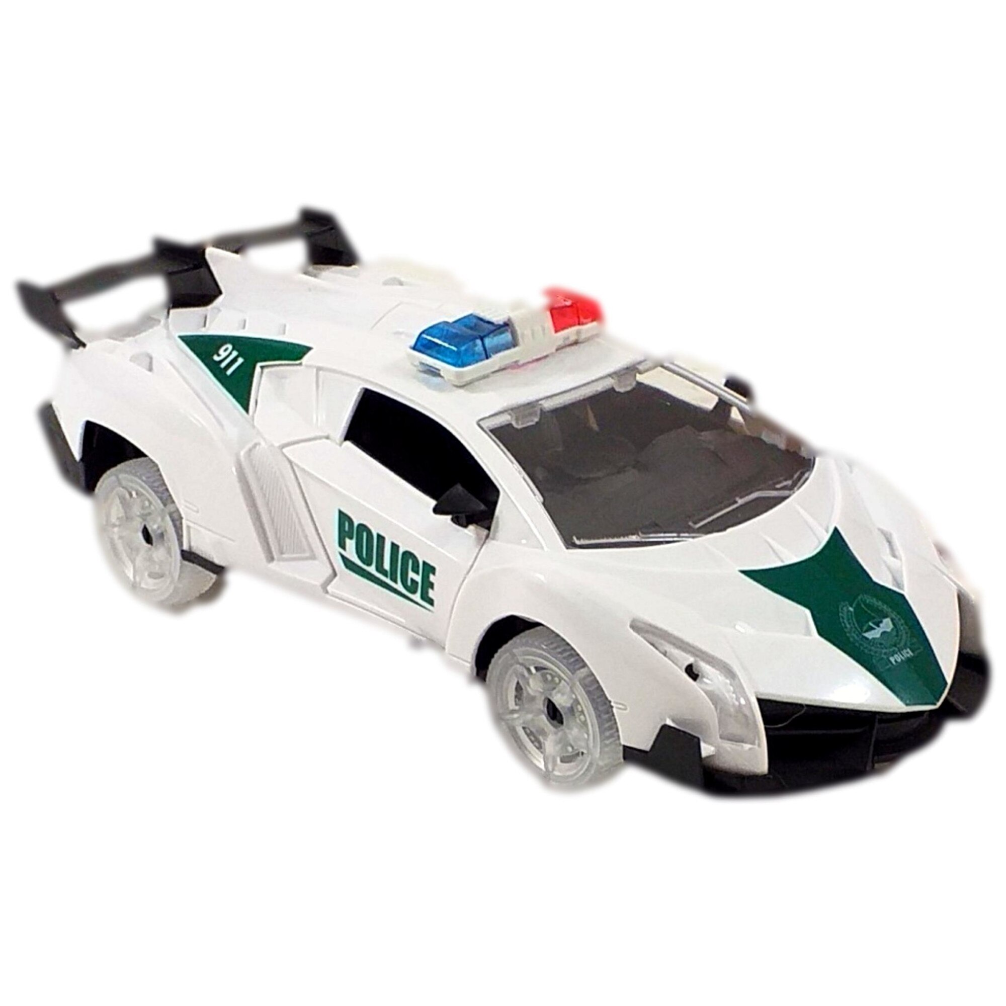 Masina Police, cu sunete si lumini, Alb / Verde