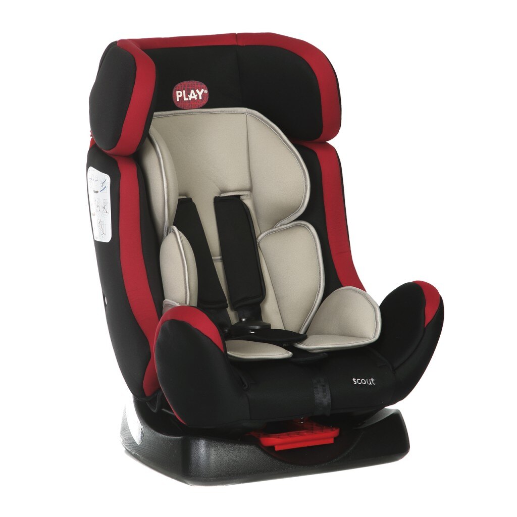 Scaun auto pentru copii, Play, Scout, Negru/Rosu/Gri, 0 - 25 kg