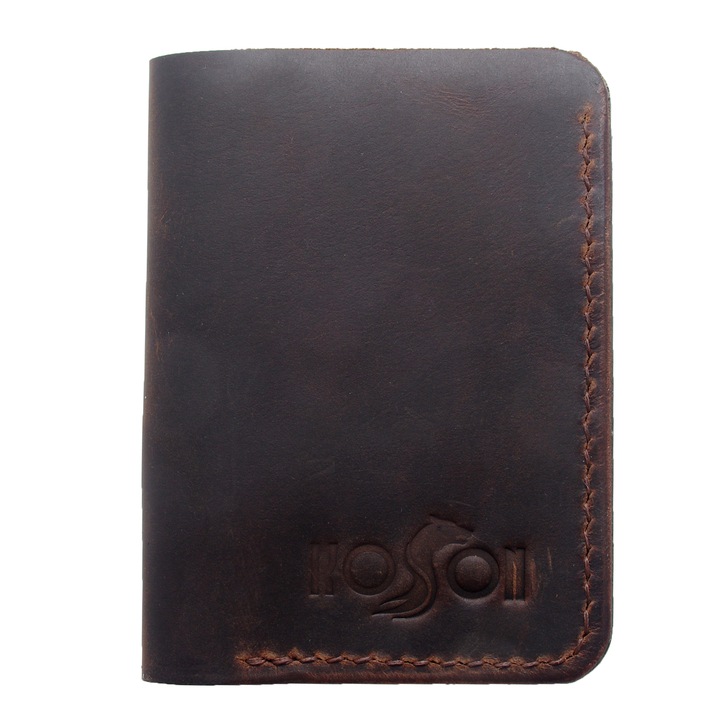 Portofel barbati din piele naturala Koson maro perfect conceput pentru CI si carduri - M42
