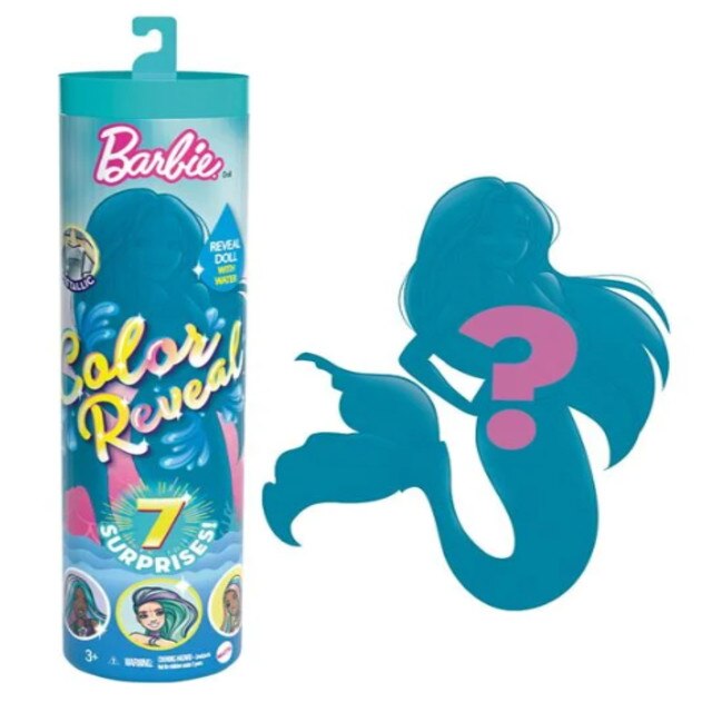 Papusa Barbie Color Reveal, cu 7 surprize distractive, multicolor, +3 ani